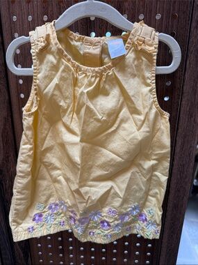 Gymboree Yellow Girls' Top with Orange Logo Tag